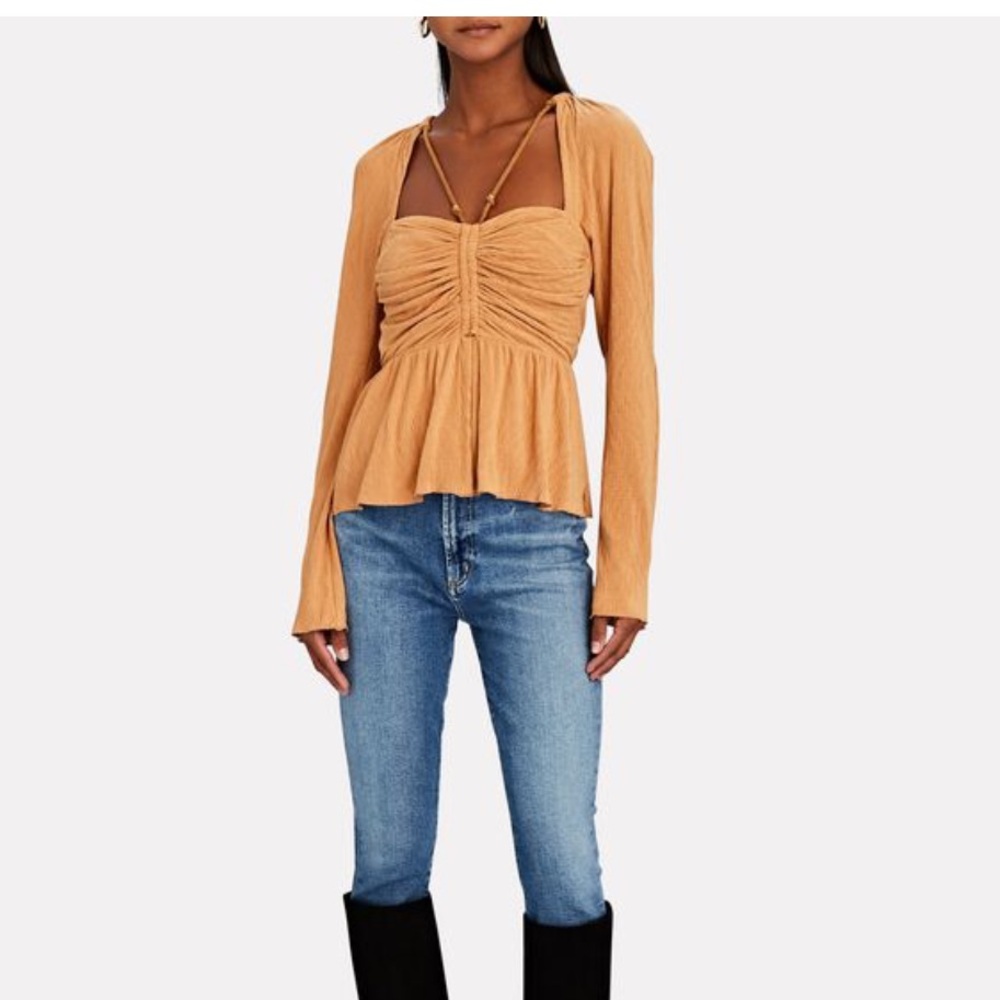 JONATHAN SIMKHAI
Alanna Plissé Faux Suede Top size S